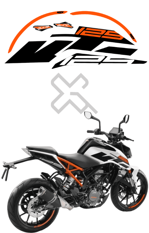 Half Body Sticker Compatible with Duke 125 | Made in Premium Gloss Vinyl with FPF (Fade Protection Film), Precut Sticker, Waterproof, Pack of 1
